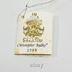 Christopher Radko Fluted Colum Silver & White Christmas Ornament 6 1989 RARE