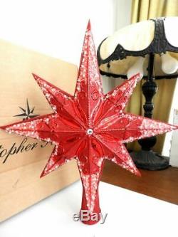 Christopher Radko STELLAR RED RUBY Star Tree Topper Ornament MINT / BOX