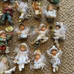Collection Of 55 Various Ashton Drake Baby Doll Angel Christmas Ornaments
