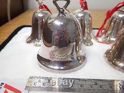 Collection of silver plate Christmas bell ornaments Towle Reed And Barton