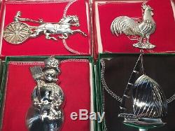Complete Set of Sterling Silver American Heritage Christmas Ornaments 1972-1998