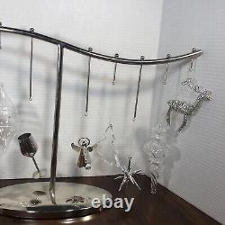 Crate & Barrel Christmas Ornament Centerpiece With 10 Ornaments Rare Discontinued