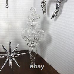 Crate & Barrel Christmas Ornament Centerpiece With 10 Ornaments Rare Discontinued