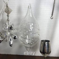 Crate & Barrel Christmas Ornament Centerpiece With 10 Ornaments Rare Discontinued