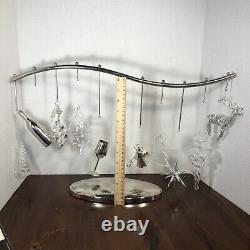 Crate & Barrel Christmas Ornament Centerpiece With 10 Ornaments Rare Discontinued