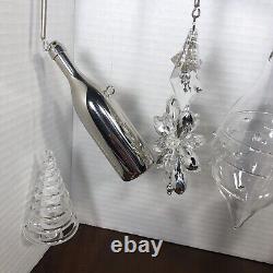 Crate & Barrel Christmas Ornament Centerpiece With 10 Ornaments Rare Discontinued