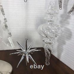 Crate & Barrel Christmas Ornament Centerpiece With 10 Ornaments Rare Discontinued