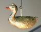 DRESDEN 3 Dimensional SWIMMING DUCK figural Antique Christmas German Ornament