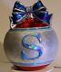 Decorative Christmas Ornament Ball S Monogram Family Silver Blue Red Blue Holo