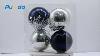 Deep Blue Silver Christmas Ball Gift Box Puindo Christmas Ornaments Ball In Snowflake Design