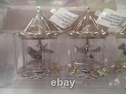 Dept. 56 Silver Spinners Bird Cage Pinwheel Ornaments 2 Boxes of 4