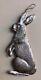 Dresden 2 Sided German Silver Rabbit Christmas Easter Ornament Antique