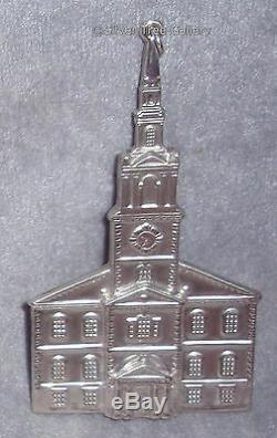 EUC 1992 AH New England Sterling Colonial Meetinghouse Church Christmas Ornament
