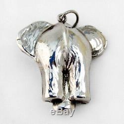 Elephant Baby Rattle Christmas Ornament Sterling Silver