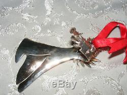 Emilia Castillo Silver Plate 3D Angel Flute Copper Christmas Tree Ornament