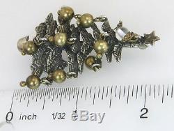 Estate Cini 925 Sterling Silver Christmas Tree Ball Ornaments Pin Brooch 14.6g