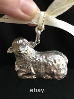 Excellent! Cazenovia Rm Trush Sterling Silver Lamb Sheep Puffy Ornament