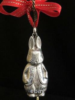 Excellent! Cazenovia Rm Trush Sterling Silver Peter Rabbit Puffy Bunny Ornament