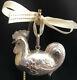 Excellent! Cazenovia Rm Trush Sterling Silver Rooster Chicken Puffy Ornament