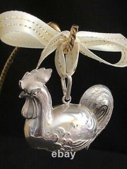 Excellent! Cazenovia Rm Trush Sterling Silver Rooster Chicken Puffy Ornament