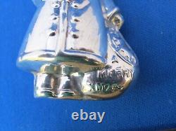 Fine ENGLISH STERLING Hollow FATHER CHRISTMAS ORNAMENT-Maker WHC, 1989