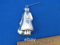 Fine ENGLISH STERLING Hollow FATHER CHRISTMAS ORNAMENT-Maker WHC, 1989