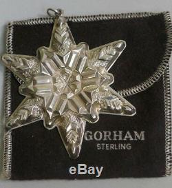 First Gorham Sterling Snowflake 1970 Christmas Ornament With Velvet Bag