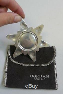 First Gorham Sterling Snowflake 1970 Christmas Ornament With Velvet Bag