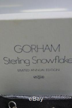 First Gorham Sterling Snowflake 1970 Christmas Ornament With Velvet Bag & Box