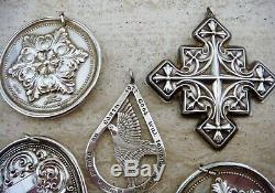 Five Sterling Silver Christmas Ornaments Lunt Towle Reed & Barton Wallace