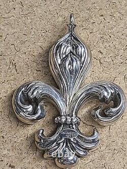 Fleur de Lis Pendant Ornament Sterling Silver Ornament by Galvanique