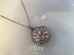 French Solid Silver Mistletoe Chatelaine Rattle Pendant Christmas Ornament Gift