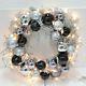 Frontgate Christmas Wreath with Ornaments Silver Jim Marvin Black & White Theme