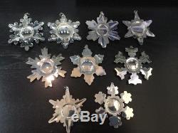 GORHAM STERLING SILVER CHRISTMAS ORNAMENTS 1970-1978 (SET OF 9) WithBOX & POUCH'S