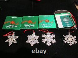 GORHAM Silver Gold Filled Vintage 86 87 88 89 LOT 4 snow flake ornaments