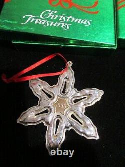 GORHAM Silver Gold Filled Vintage 86 87 88 89 LOT 4 snow flake ornaments