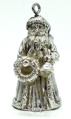 Galmer Sterling Christmas Ornament Victorian Santa Claus w Wreath Figurine
