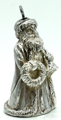 Galmer Sterling Christmas Ornament Victorian Santa Claus w Wreath Figurine