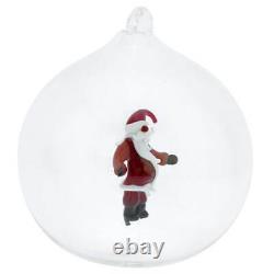 GlassOfVenice Murano Glass Santa Christmas Ornament