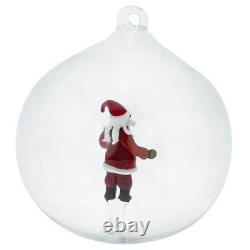 GlassOfVenice Murano Glass Santa Christmas Ornament