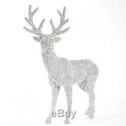 Glitter Reindeer Silver Christmas Decor Indoor Holiday Home Decoration Ornament