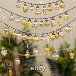 Gold and Silver Christmas Ornaments-200 Vintage Christmas Decorations-Silver Gol