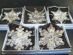 Gorham 1970 1971 1972 1973 and 1974 Sterling Snowflake Christmas Ornaments