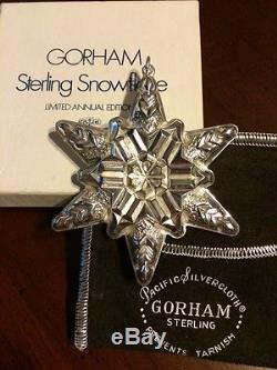 Gorham 1970 Sterling Silver Christmas Ornament Snowflake Original Box & Cloth