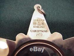 Gorham 1970 Sterling Silver rare Christmas Snowflake ornament box cloth bag
