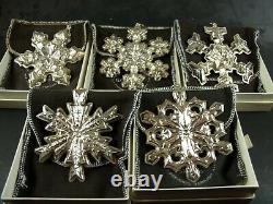 Gorham 1975 1976 1977 1978 1979 Sterling Silver Snowflake Christmas Ornaments