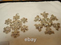 Gorham 1976 and 1977 Sterling Silver Snowflake Ornaments