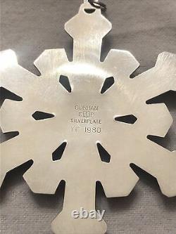 Gorham 1980 1981 1982 1983 and 1984 Sterling Snowflake Christmas Ornaments