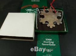 Gorham 1987 1988 & 1989 Sterling Silver Snowflake Christmas Ornament