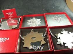 Gorham 1992 1993 and 1994 Sterling Silver Snowflake Christmas Ornaments